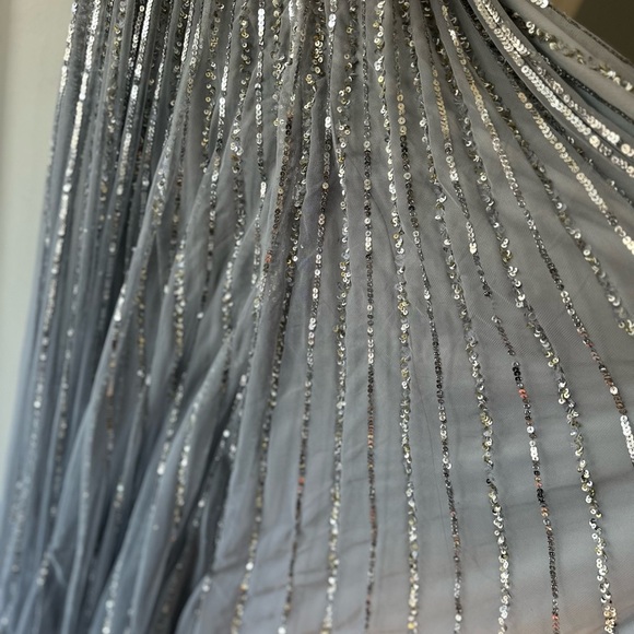 Mac Duggal Glamorous Silver and Gold Sequin One-Shoulder Dress Beaded - Picture 8 of 16